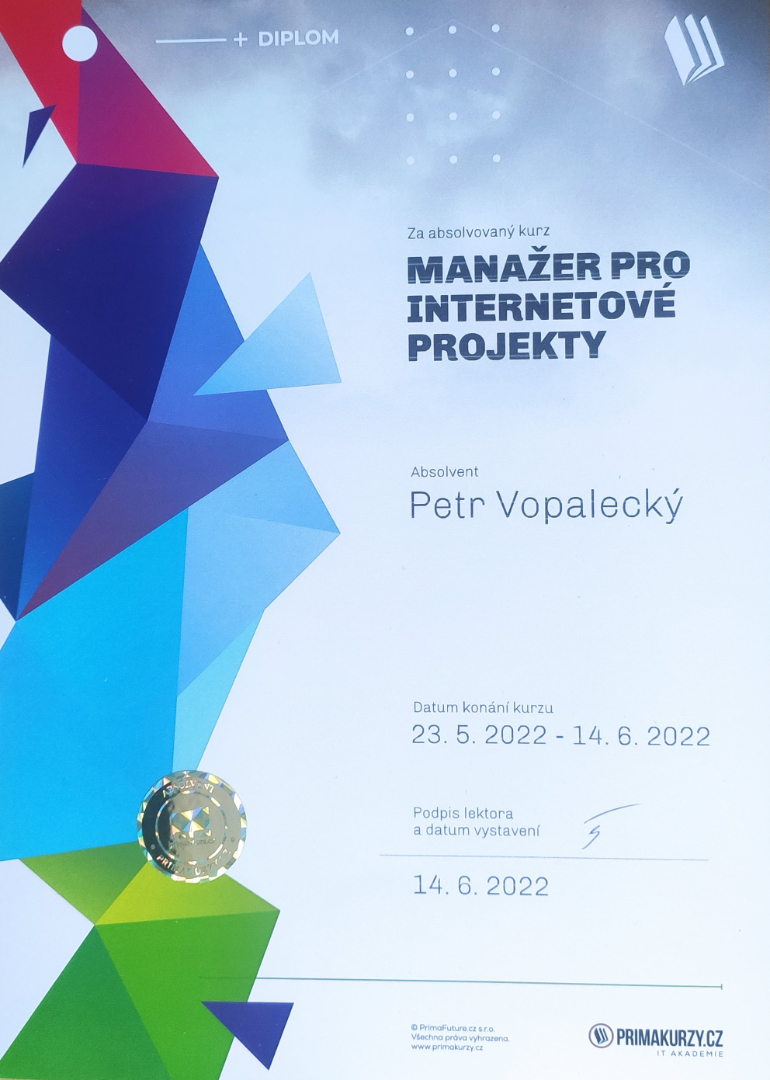 Petr Vopalecký - diplom primakurzy.cz